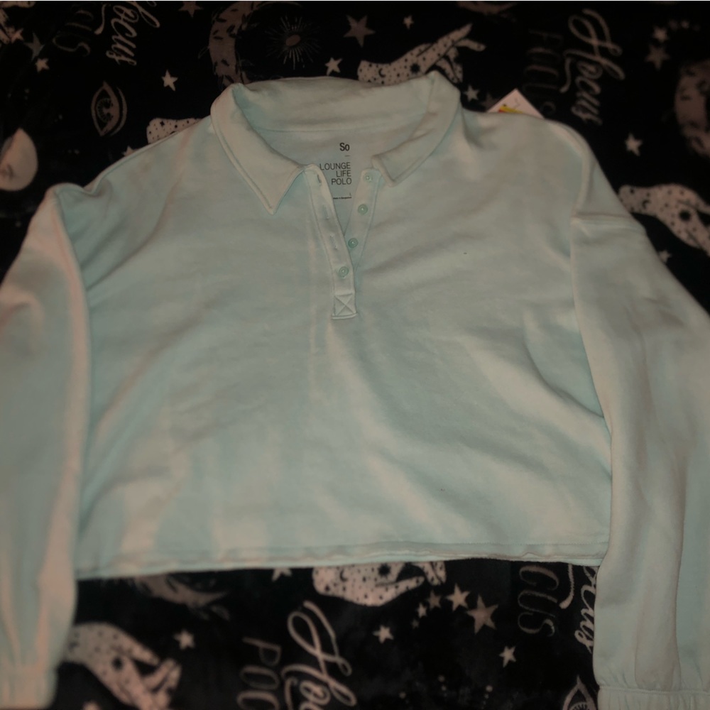 SO lounge life collared crop top size L